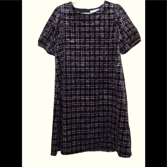 Zara Kids holiday dress ! Black velvet , gold glitter short sleeve - Picture 3 of 8